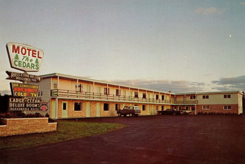 Cedars Motel - Vintage Postcard